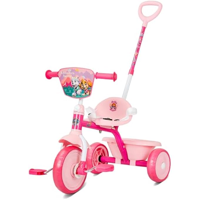 SPARTAN TRIKE 3WHEEL KIDS TRICYCLE CHILDREN TRIKE WITH STORAGE BOX WITH REMOVABLE PARENTS PUSH HANDLE BAR AVAILABLE IN , MARVEL & NICKELODEON LICENSORS (PINK) - Image 1